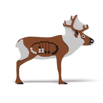 Aktivitetsvegg tre på rad reinsdyr, vedlikeholdsfri