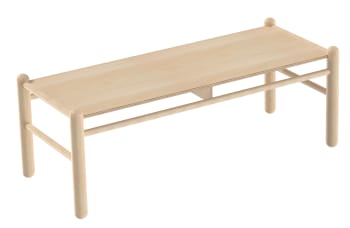 Benk uten rygg, i bøk, 30 cm