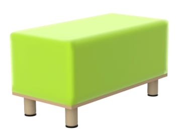 Myk rektangulær puff med treben, 20 cm