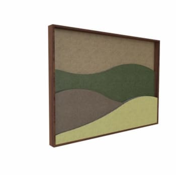 Landscape VÅR akustikkbilde med ramme i valnøtt, 1024x724x60– dekorativ lyddemping i 3D-design