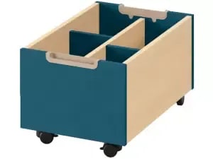 Bokvogn med hjul Blå