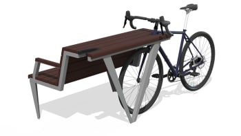 Park benk med sykkelholder