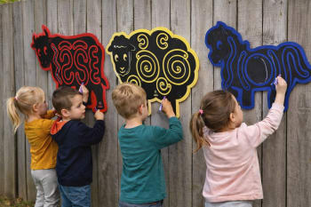 Utendørstavler hjernetrim 3 stk – motorisk og kognitiv lek for barnehage og skole