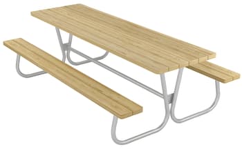 Røros Benkebord 230cm, voksen, galvanisert understell