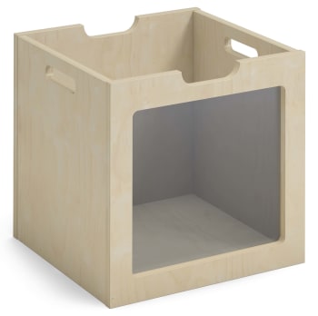 Kubus oppbevaringskasse Natur/Plexi