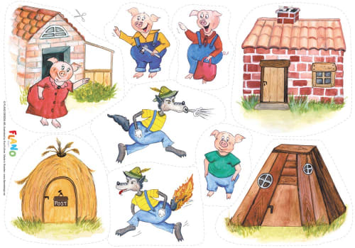 Tre små griser, flanobilder