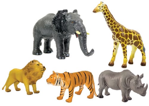 Store myke ville dyr, 5 stk