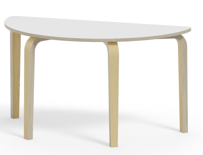 Bord Anna med høytrykkslaminat Halvrundt 120-60 cm, Natur