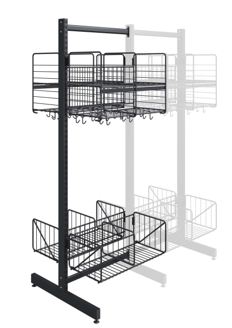 Wille gittergarderobe, dobbel 2x2-rom 60 cm påbygging