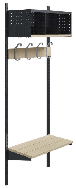 Wille garderobe, 2-rom 60 cm vegg med sittebenk