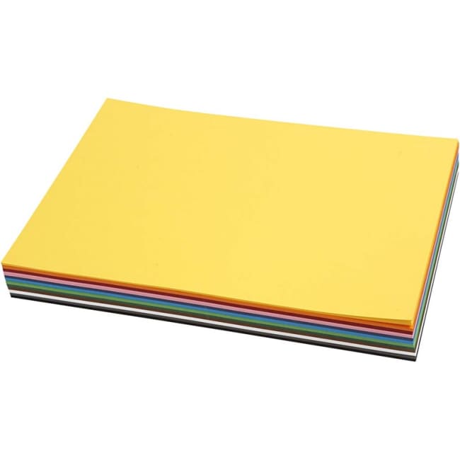 Creativ kartong, A4. 180 g, 120 ark ass farger