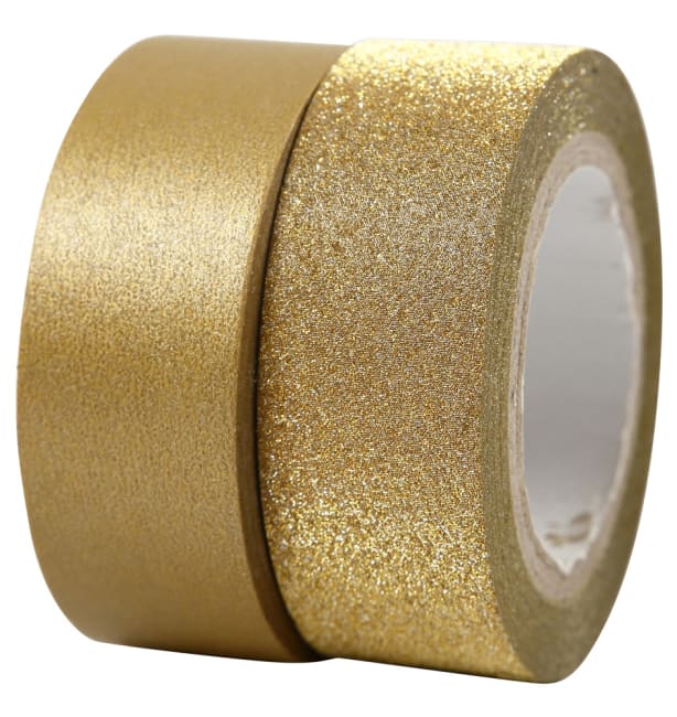 Designtape, gull, 15mm x 10 m , 2 ruller