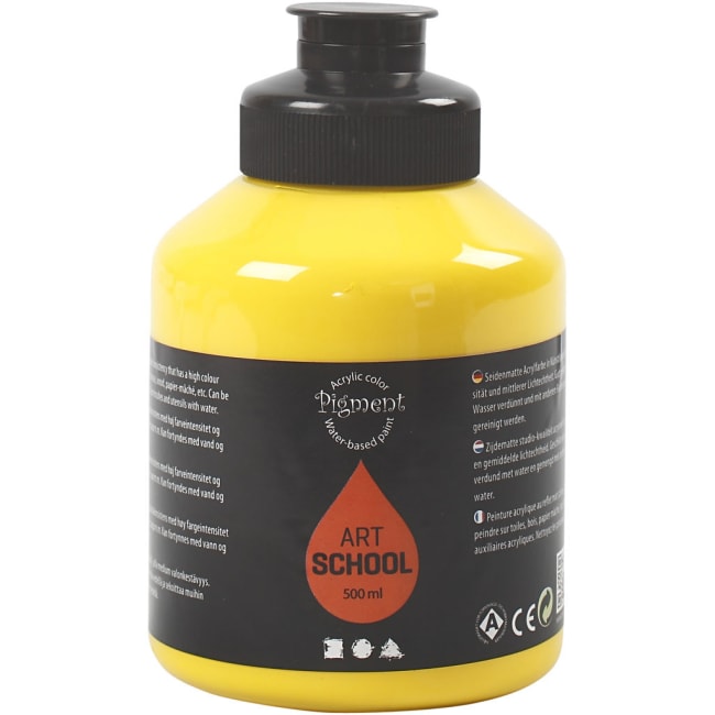 Pigment Art School, 500 ml, primær gul
