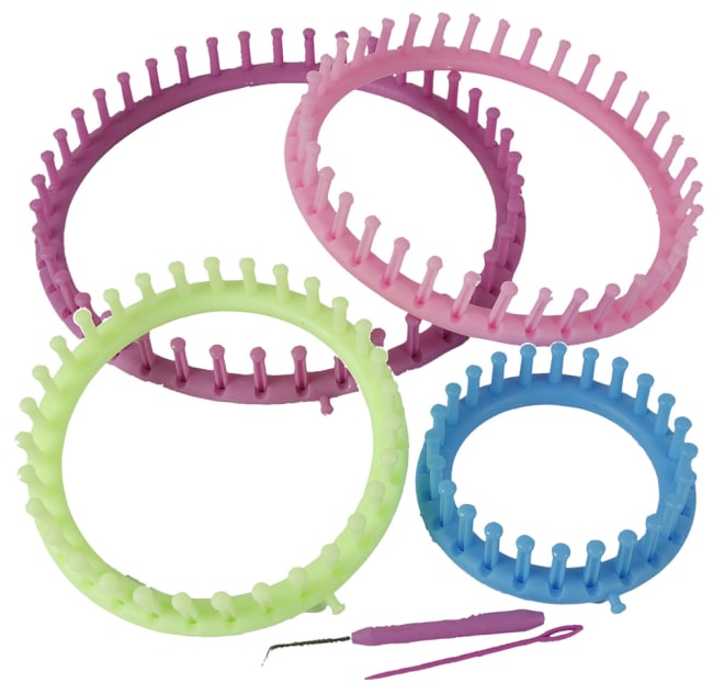 Strikkevev, D:12-17-22-27cm, 1 sett