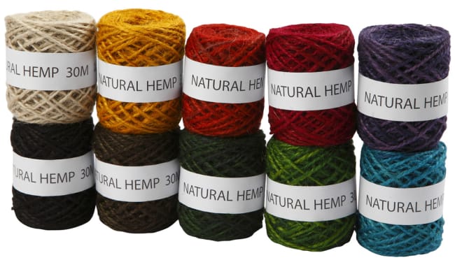 Naturhamp -  1-2mm, 10x30 m, ass. Farger