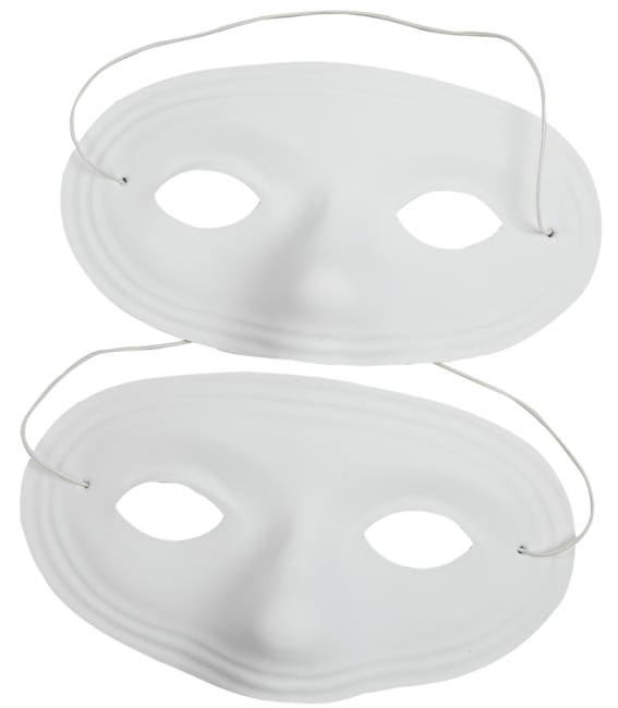 Halvmaske i plast m/ strikk, 12stk.