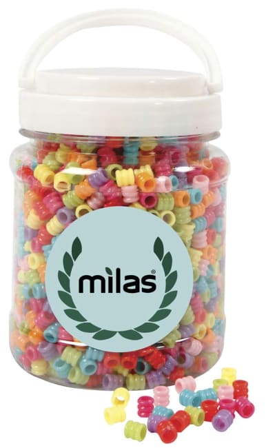 Bølgetønnemix, D:7mm, hull:3,5mm, 700 ml, ass. Farger