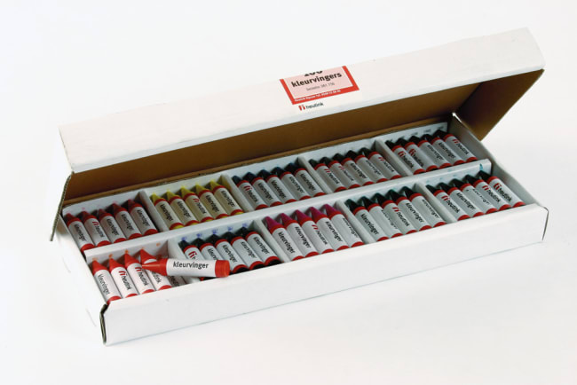 Voksstifter, økopakn. m/100 stk fordelt på 10 farger.