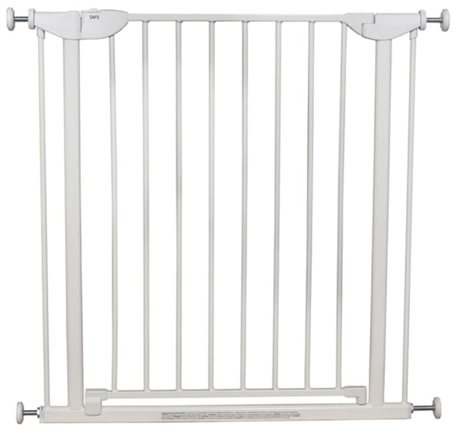 Pressmontert barnegrind i stål, hvit (75-81 cm)