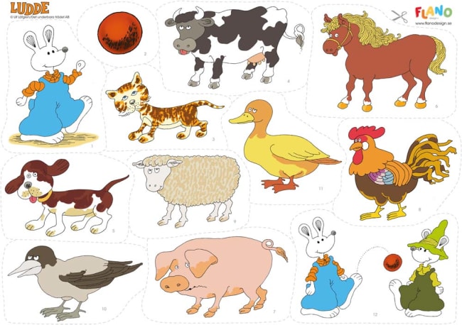 Ludde og alle dyrene, flanobilder