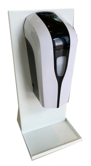 Bordstativ for dispenser, hvit metall