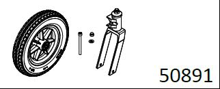 Forhjul til Turtle Kiddy barnebuss/ inkl fjæring til hjul