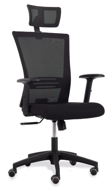 Sanus kontorstol med armlene, sort sete