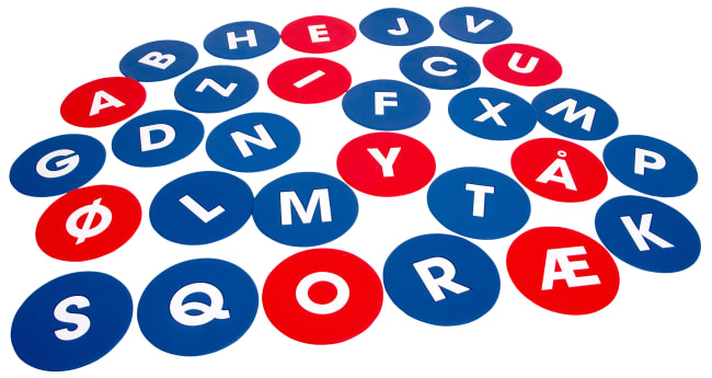 Markeringsbrikker - Norsk alfabet