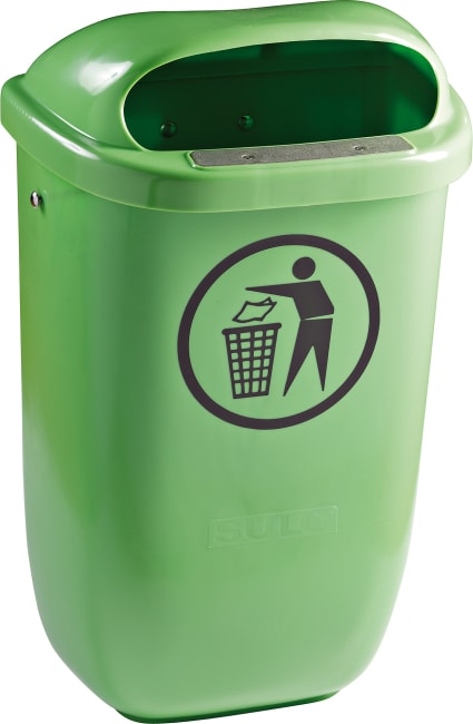 Søppelkasse, grønn, 50 ltr.  B39 x H74 x D25 cm.