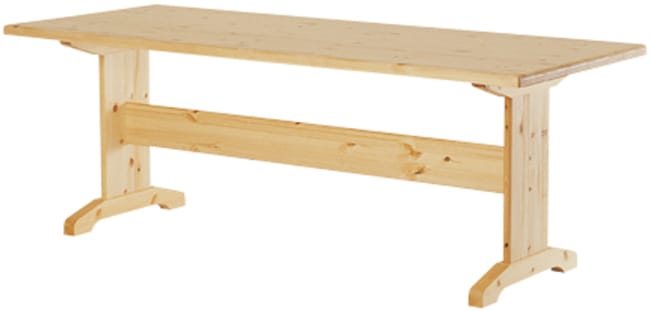 Langbord i lakkert furu. 80 x 140 cm