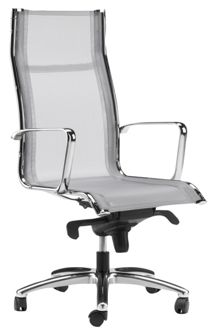 Skynet kontorstol m/armlene, lys grå