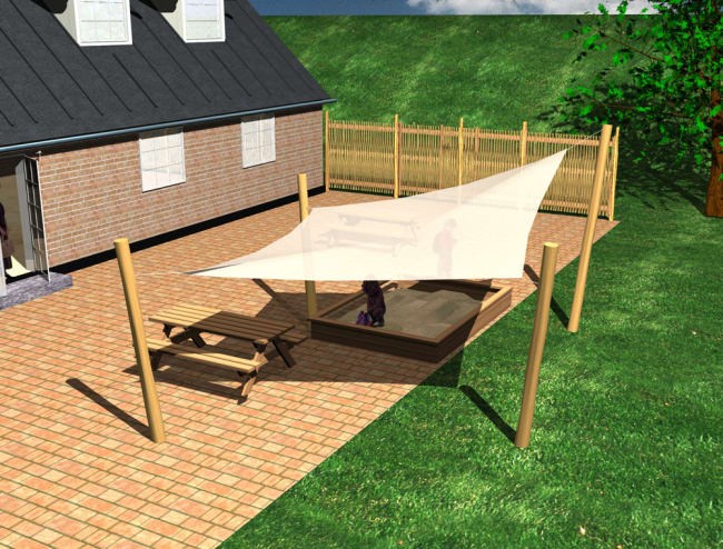 Drageseil inkl. 4 stk Robiniastolper 3x3x4x4 meter