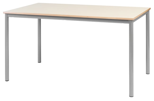 Bord med stålunderstell, 160  x 80 cm. Kryssfiner