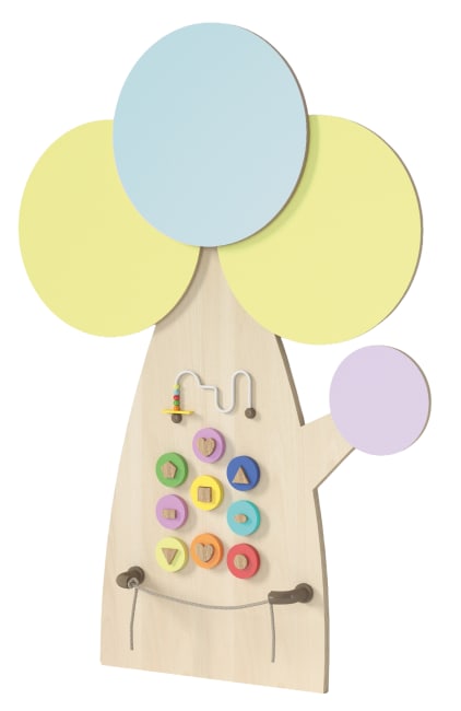 Taktilt veggpanel i laminert kryssfiner, 2 m.