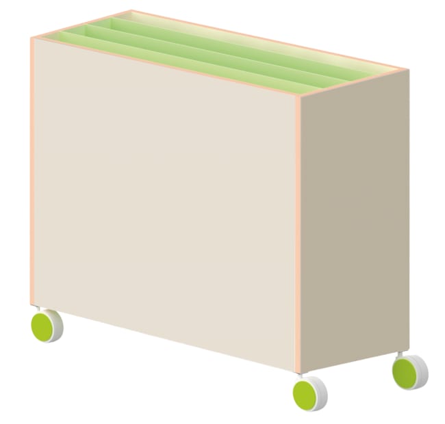 Tavoli Materialvogn med vertikale rom, direktelaminat