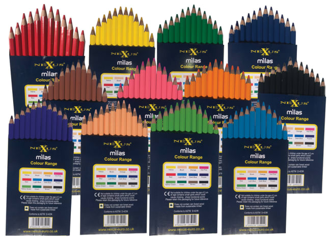 Milas tykke fargeblyanter, enkeltfarger