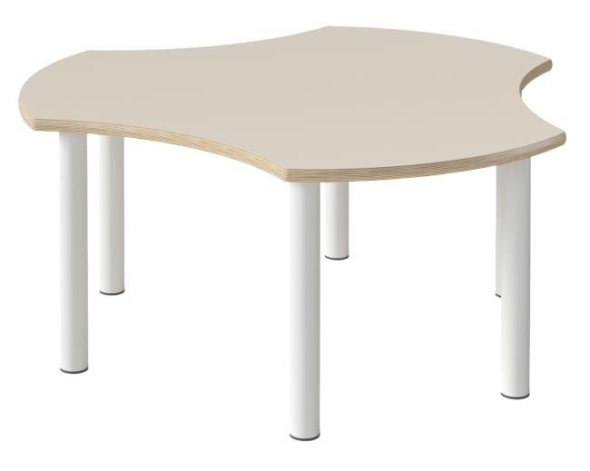 Tavoli kløverformet bord m/stålben, Ø128 cm