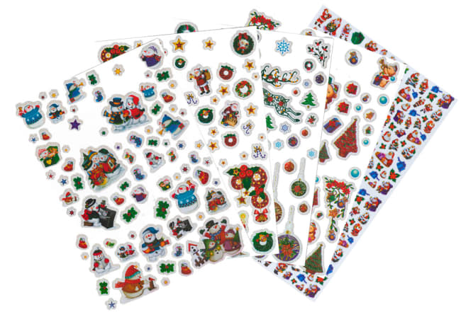 Milas juleklistremerker ass. små/store, 5 ark