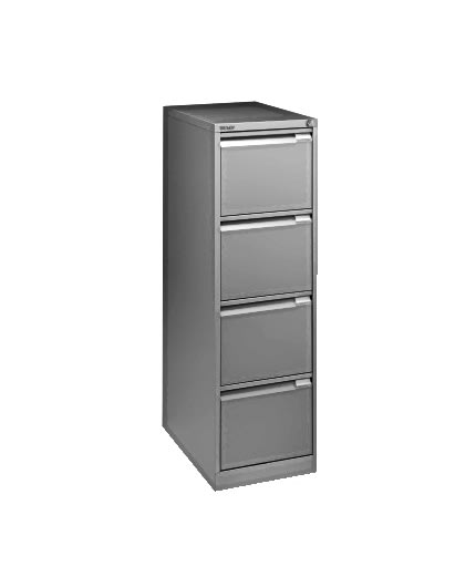 Hengemappeskap BISLEY A4 4-skuffer, sølv