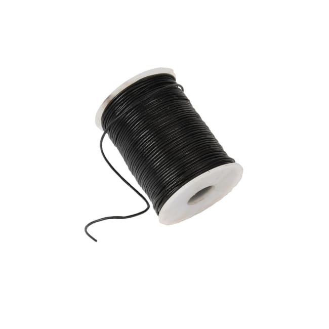 Lærsnøre, 1mm, 50 m, sort