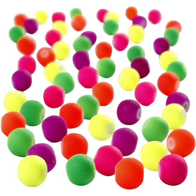 Neonperler, D:6mm, hull:1,2mm, 200 g