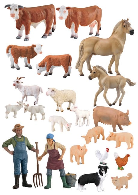 Norske gårdsdyr, 22 stk.ass