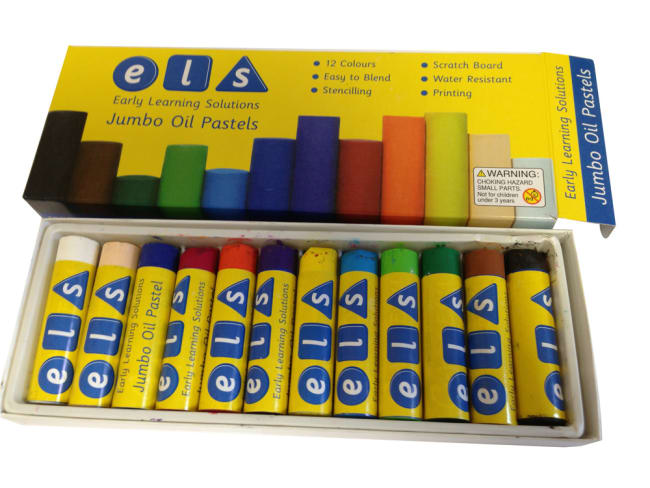 Oljepastell jumbo, 12stk/ass
