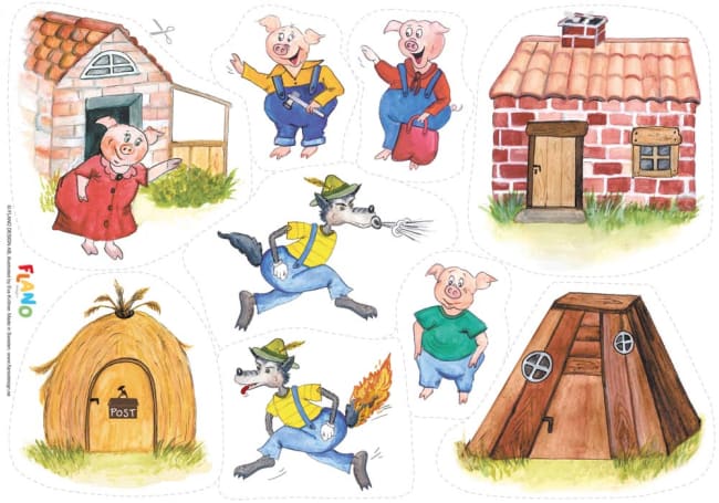 Tre små griser, flanobilder