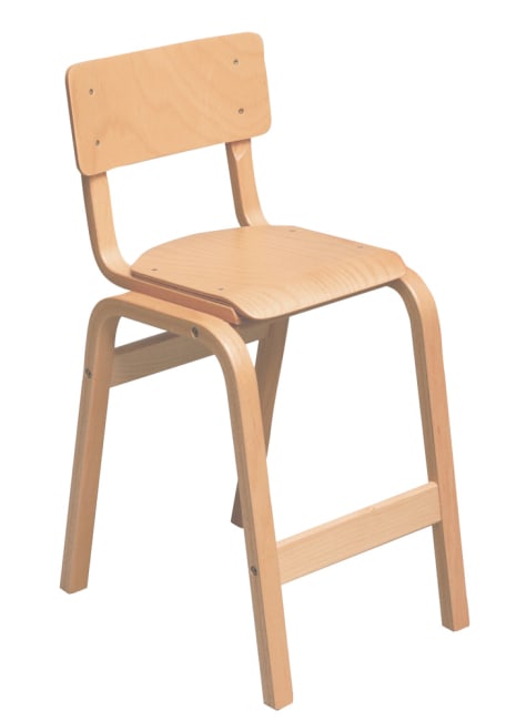 Karlo høy barnestol i lakkert bøk, SH: 49 cm