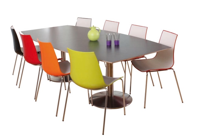 Konferansebord 200 cm. med linoleumstopp og søyleben i alumi