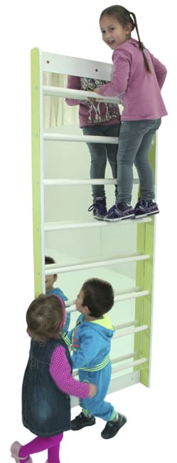 Ribbevegg med speil, 150 cm