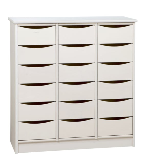 Reol med 18 små skuffer