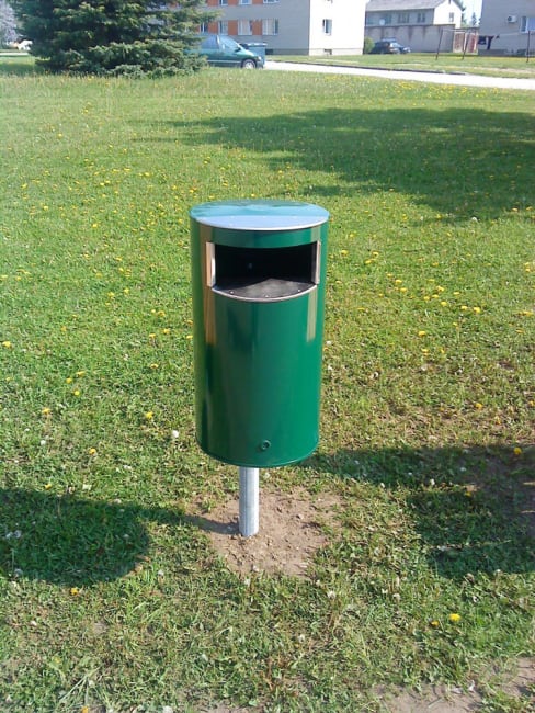 Søppelkasse, 30 l, inkl.stolpe