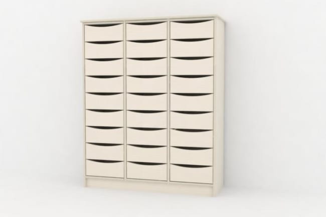 Reol 27 store skuffer